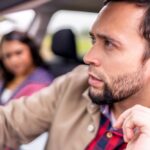 Couple,Traveling,By,Car,And,Experiencing,A,Possible,Mechanical,Failure,